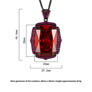 Gioielli di alta gamma, ecologici, in rame placcato <span class=keywords><strong>oro</strong></span> nero, grandi pendenti multicolori con zirconi da 20*28 mm per collane, accessori moda. - Product Image 5