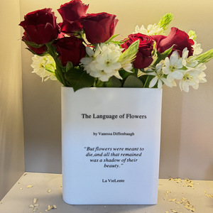 Modern Transparent Book <strong>Vase</strong> Bookish Gifts For Living Room Home Decoration Floral Decor On Bookshelf - Product Image 5