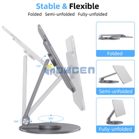 Base rotative de support magnétique puissant de tablette de vente chaude d'OEM; support de bureau pliable réglable en hauteur de rotation de 360