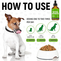 Antibióticos Herbales Naturales para Perros y Gatos - Infecciones, Tos, Infecciones Urinarias, Picazón |   Soporte para la Digestión de la Piel |   Todas las razas y edades |   2 onzas