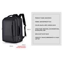 Sac à dos pour ordinateur portable de 15 pouces, sac à dos de travail noir pour ordinateur portable, sac à dos d'université pour ordinateur portable, sac à dos pour livres avec port de charge USB