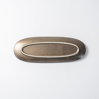 Vajilla De Porcelana servant une grande vaisselle de dîner vaisselle Rectangle plats pour Sushi Bronze avec plaque oblongue en céramique noire