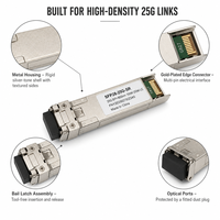 Transceiver Optik SFP28 SR 25G Pabrik, 850nm 100m LC Multimode, DDM Hot-Pluggable, Kompatibel Universal