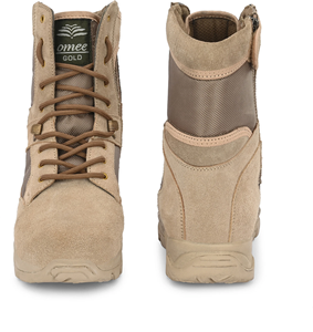 Com bat Genuine Leather Side Chain High Ankle <b>Boots</b> for Men Rugged Outdoor Tactical Style Durable Anti Slip Sole Work - Product Image 5