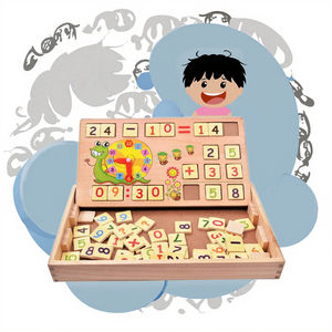 <span class=keywords><strong>Montessori</strong></span> <span class=keywords><strong>scatola</strong></span> di gioco cognitivo in legno multifunzione per bambini orologio da tavolo per la prima educazione matematica calcolo giocattoli educativi - Product Image 4