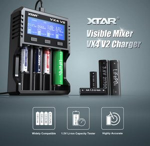 Caricabatterie e Tester di Capacità XTAR VX4 V2 con Display LCD per Batterie Ricaricabili SC, C, D, AA, AAA, 1.2V, 1.5V, 3.2V, 3.6V, 3.7V, 18650 - Product Image 3