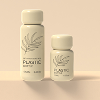 Bouteille de lotion ronde en plastique PET de 100ml avec pompe à brouillard fin pour les soins de la peau et l'emballage des soins personnels