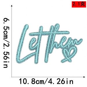 Parche Termoadhesivo Bordado en Forma de Corazón 'Let Them' para Sombrero, para la Esposa de Playa, para Decoración de Ropa y Carteras, Venta al por Mayor - Product Image 6