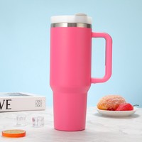 Gobelet isotherme américain en acier inoxydable de 40 oz, avec paille simple, design anti-renversement, portable, pour l'extérieur, en matériau 304