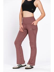 Leggings évasés en lycra mauve pour femmes Munns & Mars, vêtements de sport actifs, collants de sport avec poche mobile pour la salle de sport et la course à pied - Product Image 4