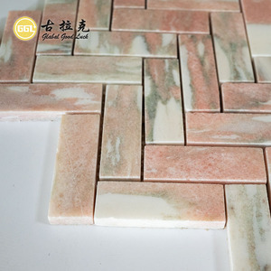 GGL <span class=keywords><strong>Stone</strong></span> Rosso Norwegina Herringbone Telhas De Mármore para Paredes Exteriores Interiores Banheiros Halls Material De Pedra Premium - Product Image 6