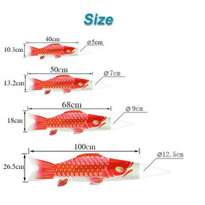 RTS 3D doré carpe drapeau doré carpe fanion bannière décor <span class=keywords><strong>japon</strong></span> Hefeng poisson Tour Guide drapeau - Product Image 3