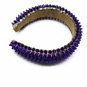 Diadema de Espiga con Cadena de Borlas Moradas de Mardi Gras de Manwu Factory, Accesorio para el Cabello Estilo Punk Gótico para Carnaval, Festivales y Fiestas - Product Image 4