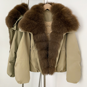 OFTBUY Nouveau Manteau d'hiver imperméable coupe-vent épais pour <span class=keywords><strong>femme</strong></span> en duvet de canard avec grand col en <span class=keywords><strong>fourrure</strong></span> de raton laveur véritable et <span class=keywords><strong>fourrure</strong></span> de renard naturelle - Product Image 6