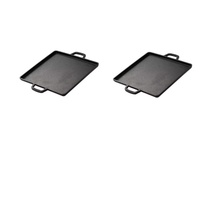 Plaque de cuisson en fonte pré-assaisonnée pour barbecue, traitée à l'huile végétale, pour cuisson extérieure, robuste, pour steak, compatible four