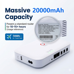 แบตเตอรี่ลิเธียม OLAX 20000mah CE ชุดจ่ายไฟสำรองอัจฉริยะขนาดเล็กสำหรับเราเตอร์ Wifi ระบบรักษาความปลอดภัย / ระบบเฝ้าระวัง D8 Pro ระบบสำรองไฟแบบต่อเนื่อง - Product Image 2