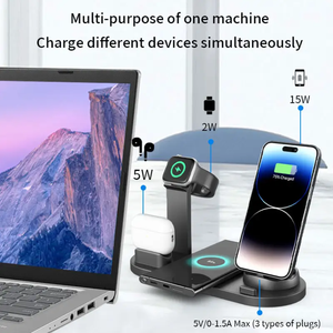 Venta al por mayor 6 en 1 nuevo soporte de carga rápida inalámbrico teléfono móvil auricular reloj inteligente multifunción eléctrico PD cargadores inalámbricos - Product Image 4