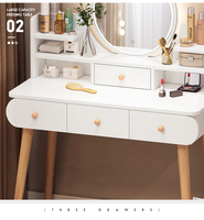 2025 blanc en bois maquillage vanité bureau 4 tiroirs miroir chambre meubles chaise tabouret pour beauté soins personnels 2025 Collection