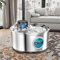 Nouvelle conception Distributeur d'eau automatique pour animaux de compagnie en acier inoxydable étanche avec chargeur sans fil écologique 3,2 L pour chats et chiens