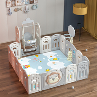Parc Bébé en Plastique, Barrière de Sécurité Intérieure pour Aire de Jeu, Enclos Pliable pour Bébés