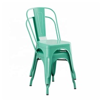 Chaise de Café Vintage en Métal Chaise de Restaurant Style Rétro en Fer Rustique