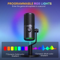 Microphones à condensateur USB programmables Maono Microfono Condensador Microphone de streaming de bureau pour joueur PS4 Microphones de jeu RGB