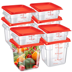 Kín niêm phong Stackable nhựa <span class=keywords><strong>container</strong></span> thực phẩm với nắp an toàn nhà hàng thương mại nhà bếp thực phẩm lưu trữ <span class=keywords><strong>container</strong></span> - Product Image 1