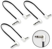Kabel Patch Gitar 6 Inci 3 Buah TS Sudut Kanan Kabel Flat Efek Pedal Kabel Patch Pedal Board Hitam