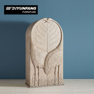 Sang trọng cổ rắn GỖ ĐÔI cửa tủ lưu trữ tủ quần áo cho phòng ngủ và phòng khách đồ nội thất nhà - Product Image 2