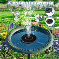 Pompe de fontaine solaire pour bain d'oiseaux, fontaine solaire avec buse, pompe de fontaine à eau solaire flottante autonome