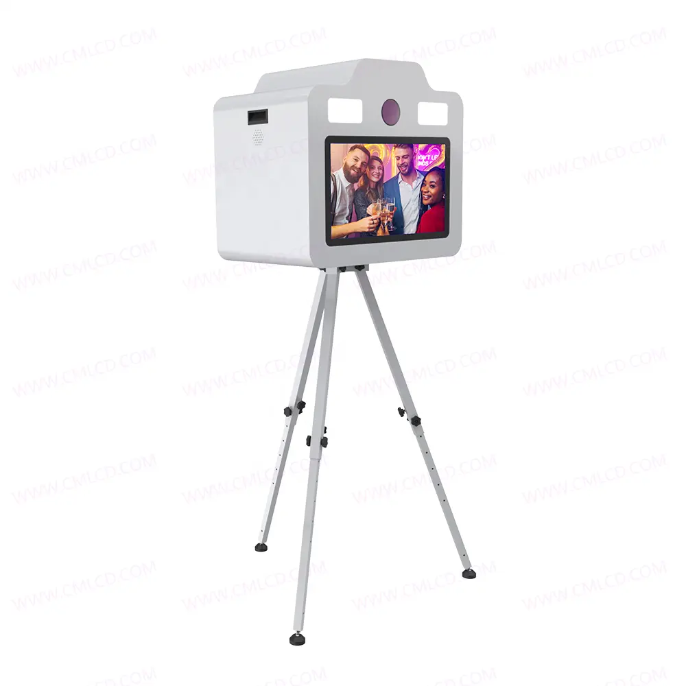 Instant Afdrukken Fotocabine Box Selfie Station Fotocabine Touchscreen 21.5 Inch Monitor Bruiloft Decoratie Photobooth Shell