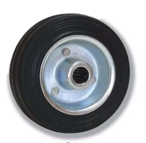 Roulettes industrielles noires résistantes à l'usure de 8 pouces avec noyau en fer, roues en caoutchouc massif 200 * 50 - Product Image 1