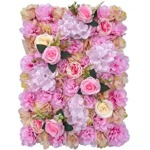 थोक 60*40 फूल दीवार शादी की सजावट रेशम गुलाब पृष्ठभूमि फूल के लिए कृत्रिम फूल दीवार