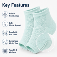 Chaussettes de protection pour talons en gel, à bout ouvert, respirantes, en tricot, avec coussin intégré, lavables, pour hommes et femmes