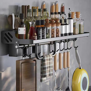 טפטים 60 ס "מ שולחן תבלינים מטבח סכין מתלה כף מתלה כלים עם מגבת סכין מתכת - Product Image 1