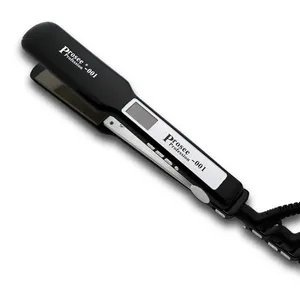 Plancha de extensión de cabello negro de hierro plano nuevo Crimp 2 en 1 Wave Styler Control al por mayor temperatura inteligente