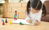 Crayones de Bloques de Construcción Japoneses de Alta Calidad al por Mayor, 6 Colores, Lavables, Antiadherentes, Juego de Juguetes para Niños Unisex, Modelo Aozora-2