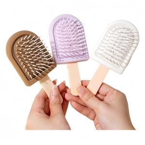 Cepillo de Pelo Portátil Mini con Cojín de Aire, Diseño Encantador de Helado, Peine Masajeador de Cuero Cabelludo, Herramienta Compacta <span class=keywords><strong>para</strong></span> Peinar el Cabello de Uso Diario - Product Image 6
