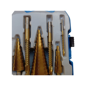 Yili Hardware 6Pc <b>Step</b> <b>Drill</b> Bit Set 368Mm Triangular Shank Gold Finish Metal Drilling Tools - Product Image 5