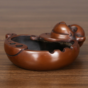 Cenicero de cobre con forma de mono, cobre púrpura, diseño personalizado, bonito, para el hogar u oficina, regalo decorativo, artesanía - Product Image 3