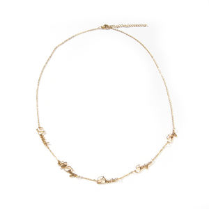 Uwin-Gargantilla de acero inoxidable con letras del zodiaco, collar con nombre personalizado, chapado <span class=keywords><strong>en</strong></span> oro, joyería para mujer - Product Image 2