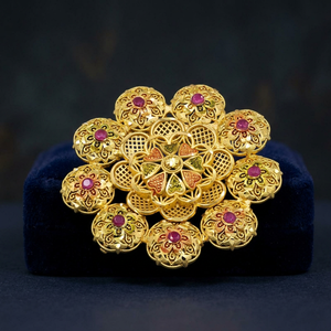 Wholesale 14K18K24K Micron Gold Plated Forming Saree <b>Pin</b> Fashion <b>Brooches</b> Traditional Dubai Style Bridal <b>Brooches</b> or Saree <b>Pins</b> - Product Image 5