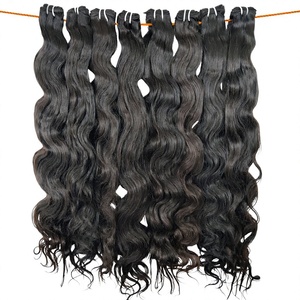 Extensions de cheveux naturels 100% vierges Remy indiens, couleur noire naturelle, ondulés, cuticules alignées, lots de 100g - Product Image 1