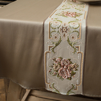 Nappe géométrique jacquard en coton et lin, moderne, luxueuse, tricotée, lavable, imperméable, personnalisée 140*140cm, pour hôtel et usage domestique
