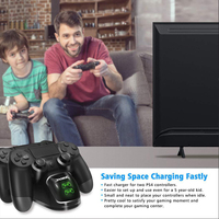 Station de charge double pour manette P4 Slim Pro, chargeur double, base antidérapante en ABS, affichage de charge pour manette PS4