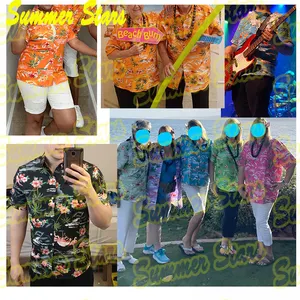 Гавайская двухцветная модная мужская рубашка, гавайская пляжная сорочка с длинным рукавом и воротником, Алоха, гавайский цвет, Новое поступление, лето