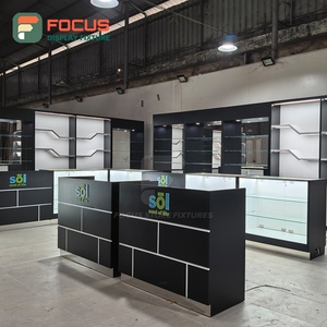 Vitrine de présentation large pour magasin de tabac, en bois et verre, avec éclairage LED, comptoir de présentation de tabac - Product Image 5