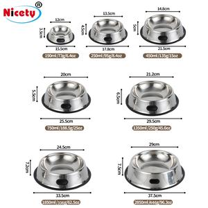 Dayanıklı güvenli malzeme Pet malzemeleri Pet besleyici yavru kase paslanmaz çelik köpek besleme konteyner silikon kaymaz kedi maması kabı - Product Image 3