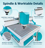 JLE CNC TECH Router CNC Profesional 1325 para Trabajar la Madera, 3 Ejes, Alta Precisión de 0.05mm, para Fabricación de Gabinetes de Madera Sólida