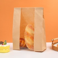 Logo personnalisé fenêtre transparente anti-graisse collation emballage papier sulfurisé fond en forme de V sacs en papier verre à usage latéral pour les aliments